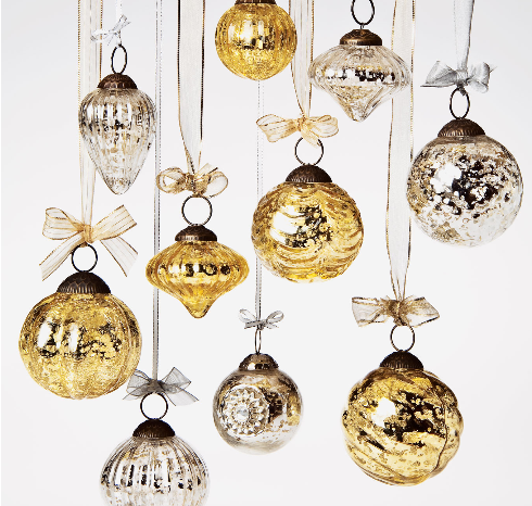 2.25 Clear Glass Ornament - Set of 12