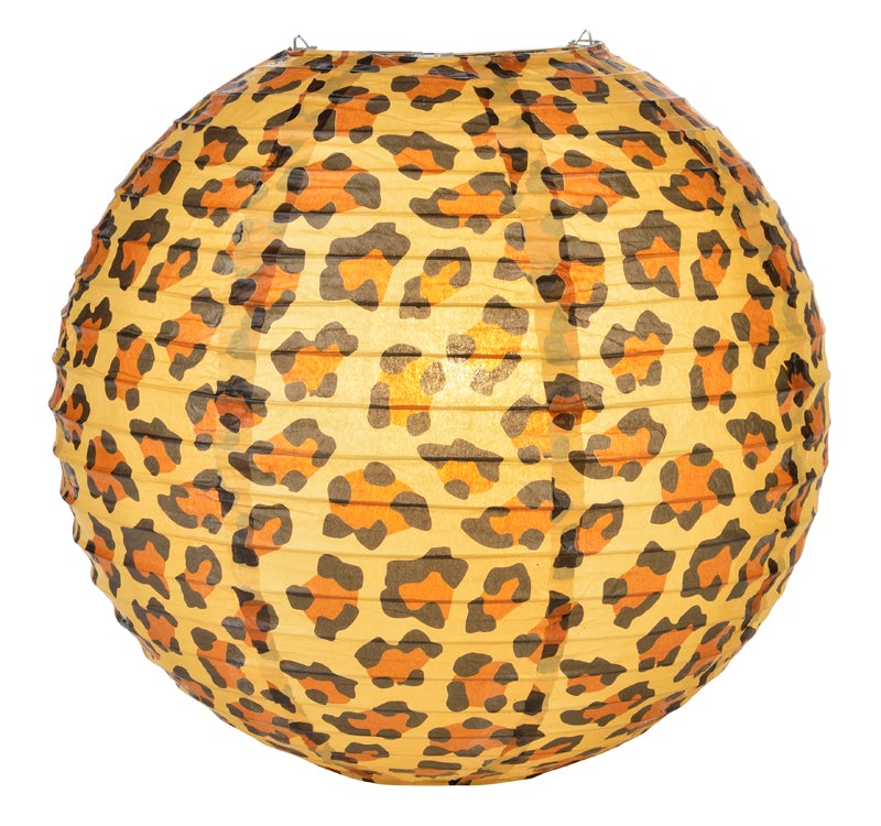 14 4-Pack Safari Animal Print Cheetah Giraffe Tiger Zebra Paper Lante -   - Paper Lanterns, Decor, Party Lights & More