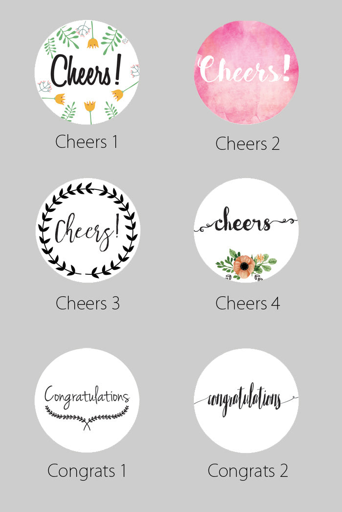 2.5 Inch Congratulations Themed Circle Label Stickers for Party Favors & Invitations (Pre-Set Designed, 24 Labels) - PaperLanternStore.com - Paper Lanterns, Decor, Party Lights & More