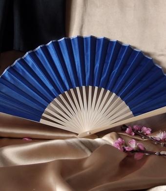 9 Inch Dark Blue Silk Hand Fans for Weddings (10 Pack) on Sale Now ...