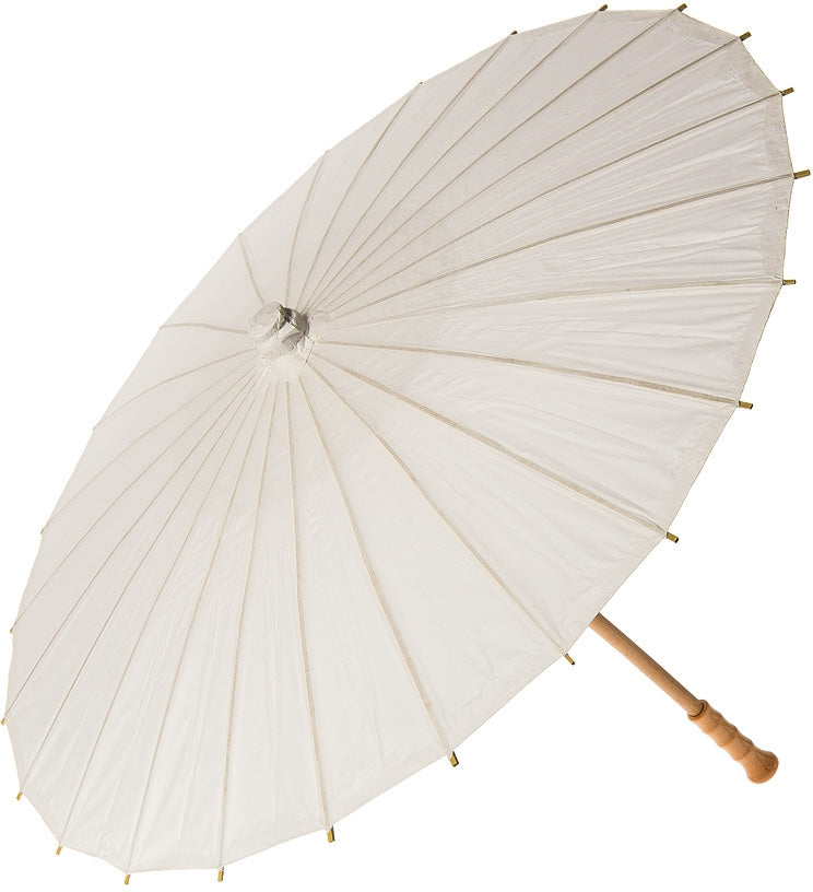 BULK PACK (6) 32&quot; Wedding Beige / Ivory Paper Parasol Umbrellas with Elegant Handle - PaperLanternStore.com - Paper Lanterns, Decor, Party Lights &amp; More