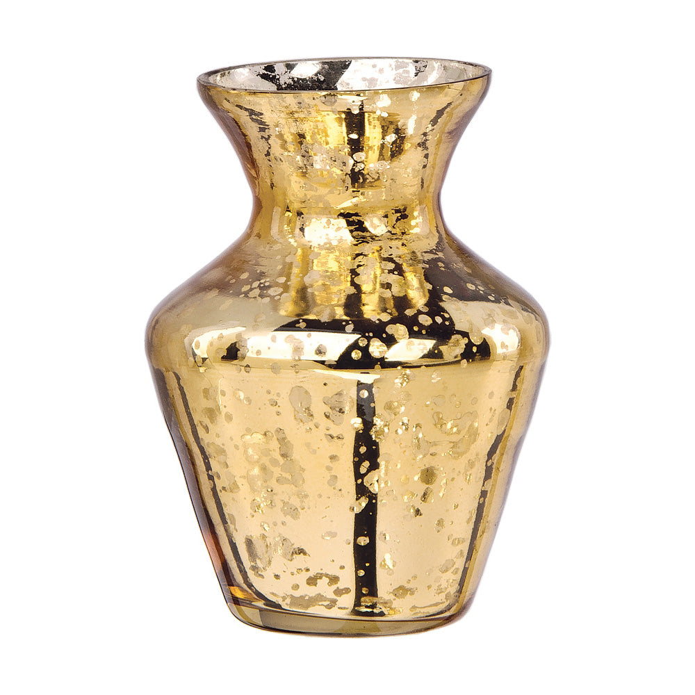 Vintage Mercury Glass Vase - 5.75-in Sophia Ruffled Genie Design