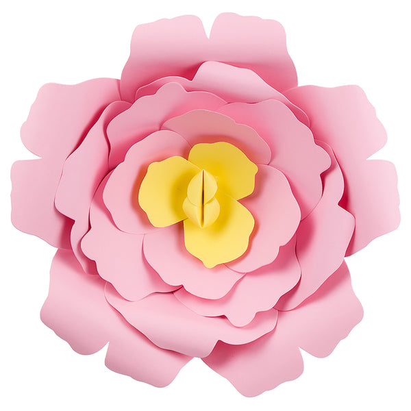 Large 12 Inch Pre-Made Pink Rose Paper Flower Wedding Backdrop Wall ...