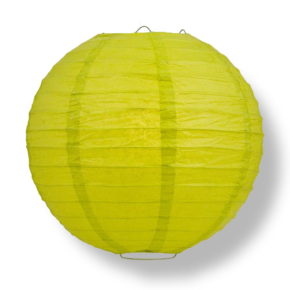 36" Chartreuse Jumbo Round Paper Lantern, Even Ribbing, Chinese Hanging Wedding & Party Decoration - PaperLanternStore.com - Paper Lanterns, Decor, Party Lights & More