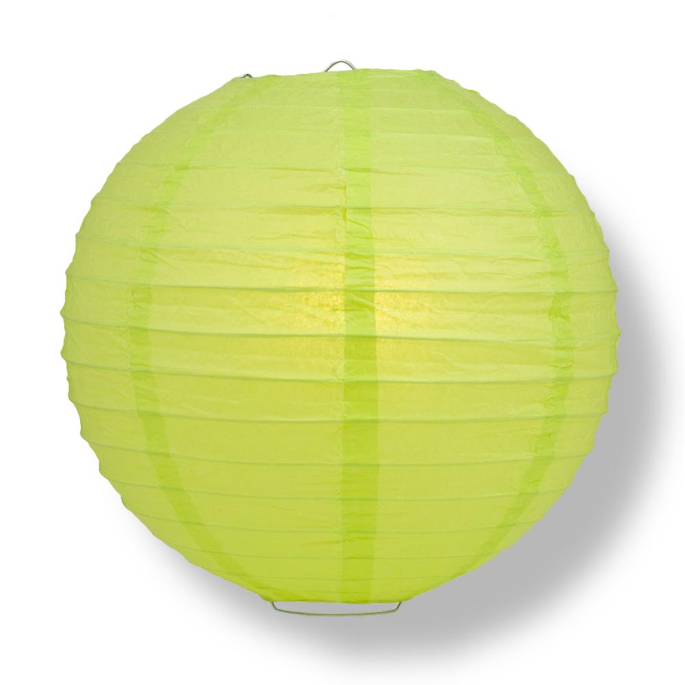 30" Light Lime Green Jumbo Round Paper Lantern, Even Ribbing, Chinese Hanging Wedding & Party Decoration - PaperLanternStore.com - Paper Lanterns, Decor, Party Lights & More