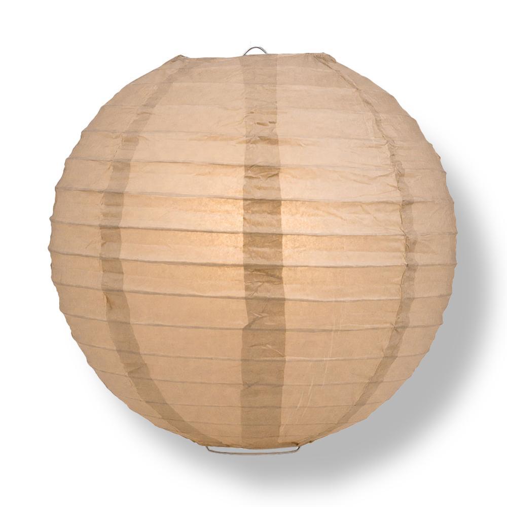 5 PACK  12 Inch Peach / Orange Coral Even Ribbing Round Paper Lantern,  Hanging Combo Set -  - Paper Lanterns, Decor, Party  Lights & More