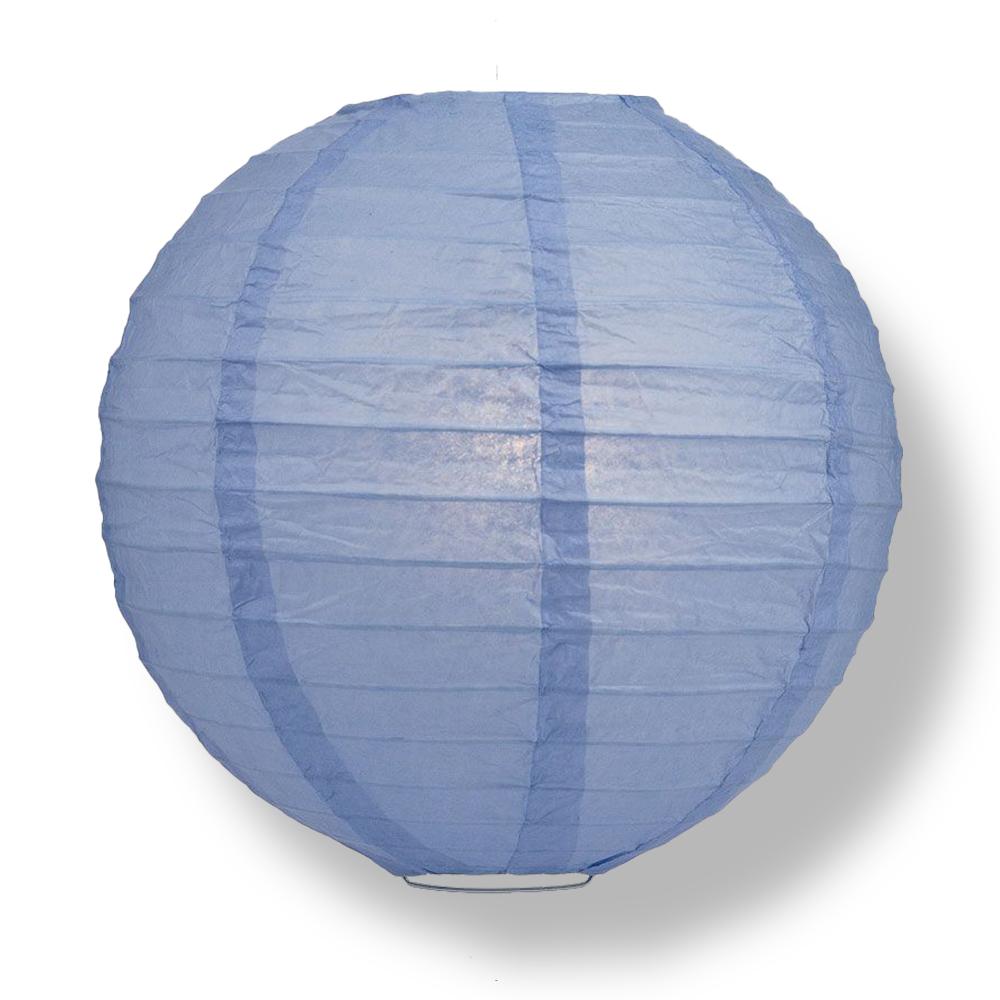 30" Serenity Blue Jumbo Round Paper Lantern, Even Ribbing, Chinese Hanging Wedding & Party Decoration - PaperLanternStore.com - Paper Lanterns, Decor, Party Lights & More