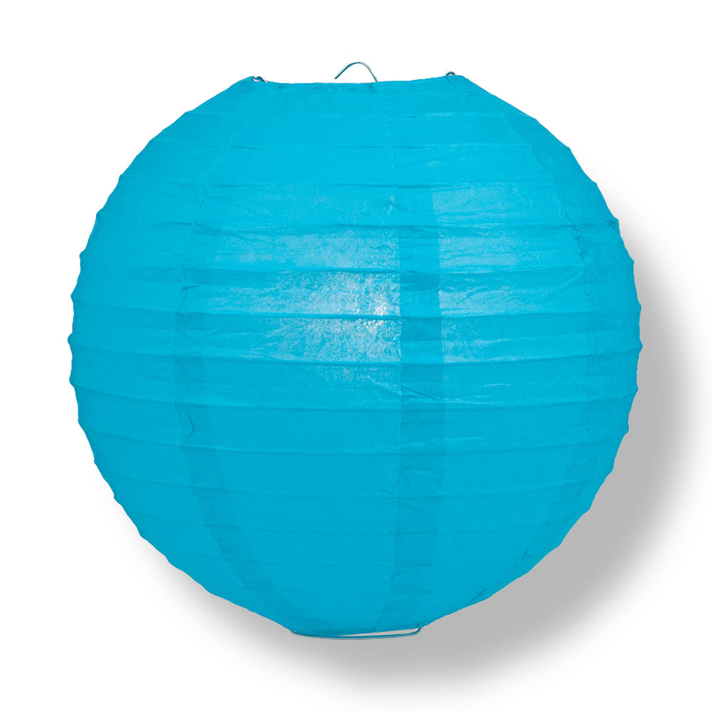 BULK PACK (6) 42" Turquoise Jumbo Round Paper Lantern, Even Ribbing, Chinese Hanging Wedding & Party Decoration - PaperLanternStore.com - Paper Lanterns, Decor, Party Lights & More