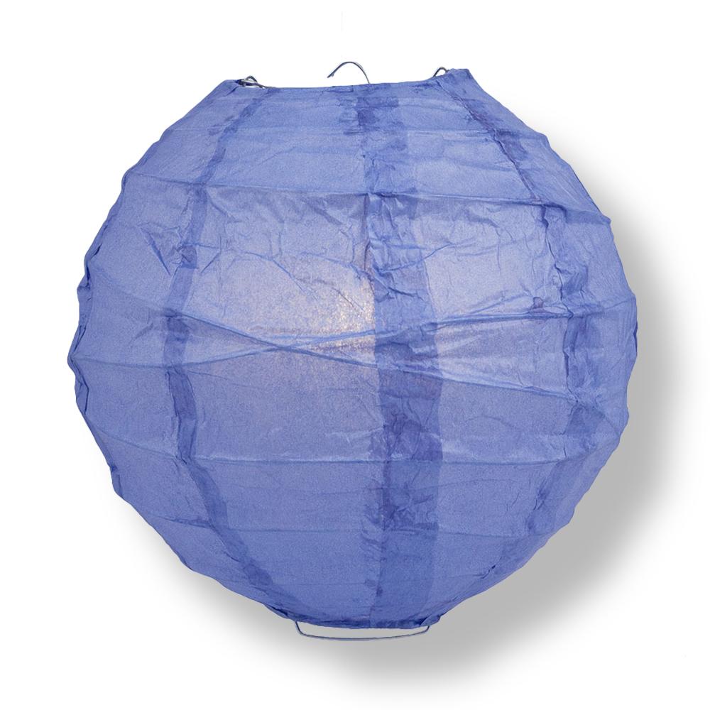 12" Astra Blue / Very Periwinkle Round Paper Lantern, Crisscross Ribbing, Chinese Hanging Wedding & Party Decoration - PaperLanternStore.com - Paper Lanterns, Decor, Party Lights & More