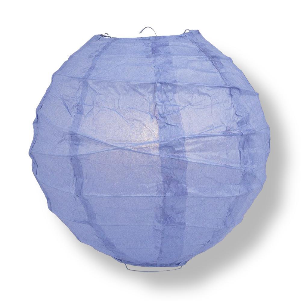 BULK PACK (5) 6" Serenity Blue Round Paper Lantern, Crisscross Ribbing, Hanging Decoration - PaperLanternStore.com - Paper Lanterns, Decor, Party Lights & More