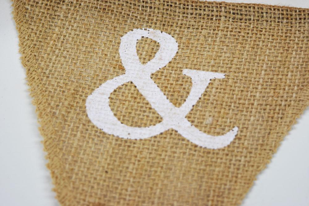 BLOWOUT Natural Burlap Newlywed Pennant Banner (5 FT) - PaperLanternStore.com - Paper Lanterns, Decor, Party Lights & More