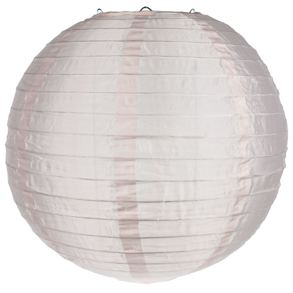 4" Rose Quartz Pink Round Shimmering Nylon Lantern, Even Ribbing, Hanging Decoration (10 PACK) - PaperLanternStore.com - Paper Lanterns, Decor, Party Lights & More