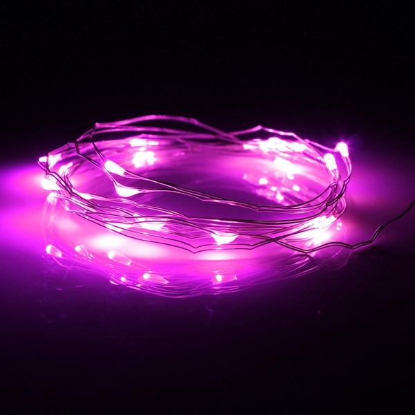 20 Pink LED Micro Fairy Wire String Lights (6ft, Battery Operated) from ...