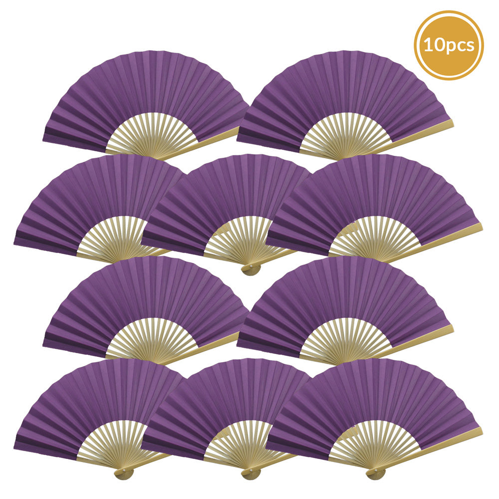 Purple paper store fans wedding