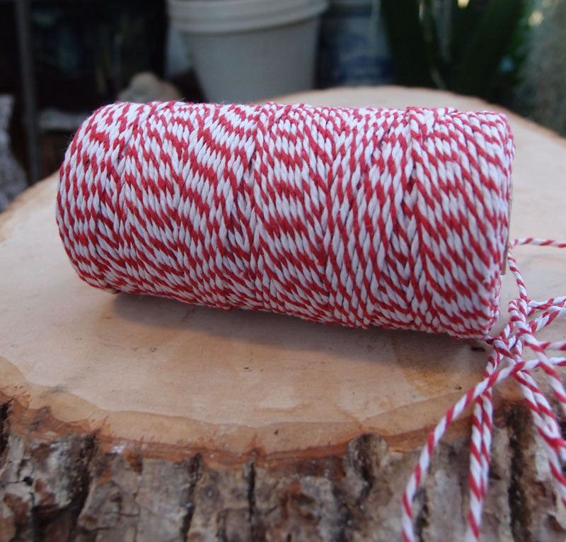 Red & White Baker's Twine 4 Ply 240 Yd Spool 100% Cotton String Paper Craft  Scrapbook Card Making Gift Wrap Favor Eco Friendly 