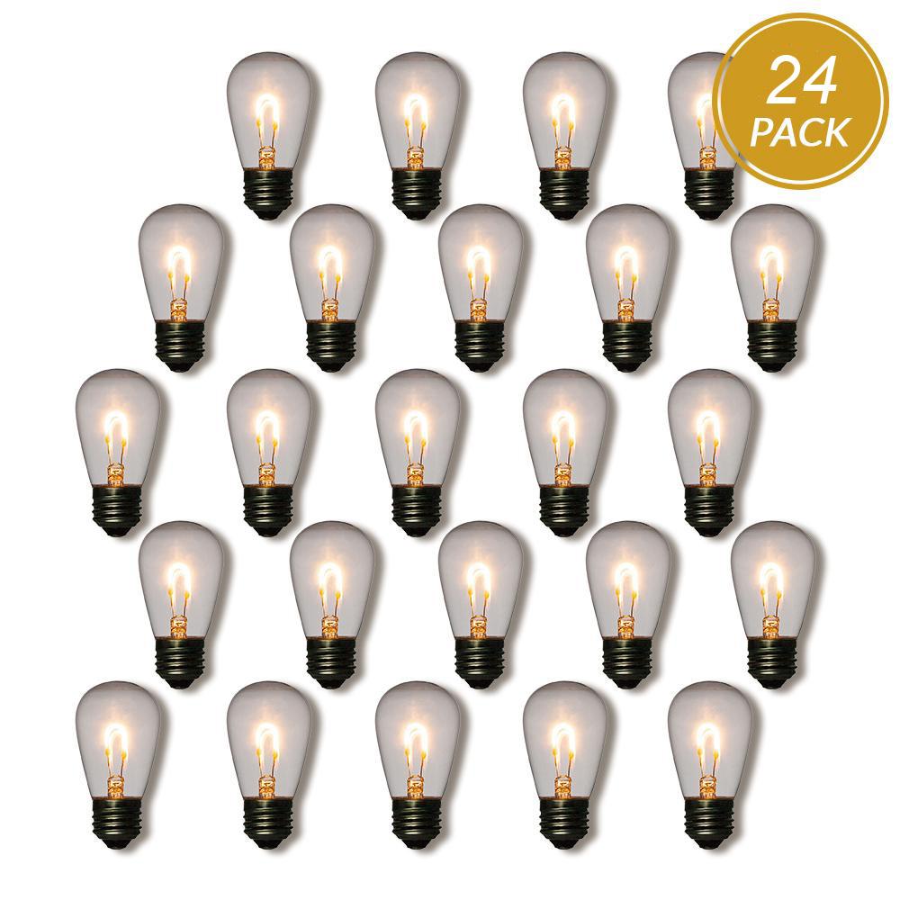 24-Pack LED Filament S14 Shatterproof Energy Saving Light Bulb, Dimmable, 1W,  E26 Medium Base - PaperLanternStore.com - Paper Lanterns, Decor, Party Lights & More