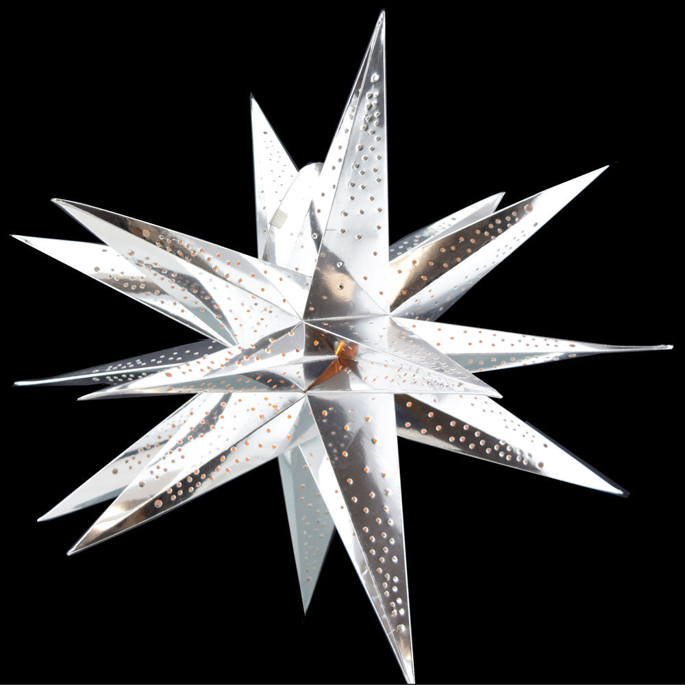 STAR Moravian Mini Star ~ 7 inch, White Paper Star Lantern Light