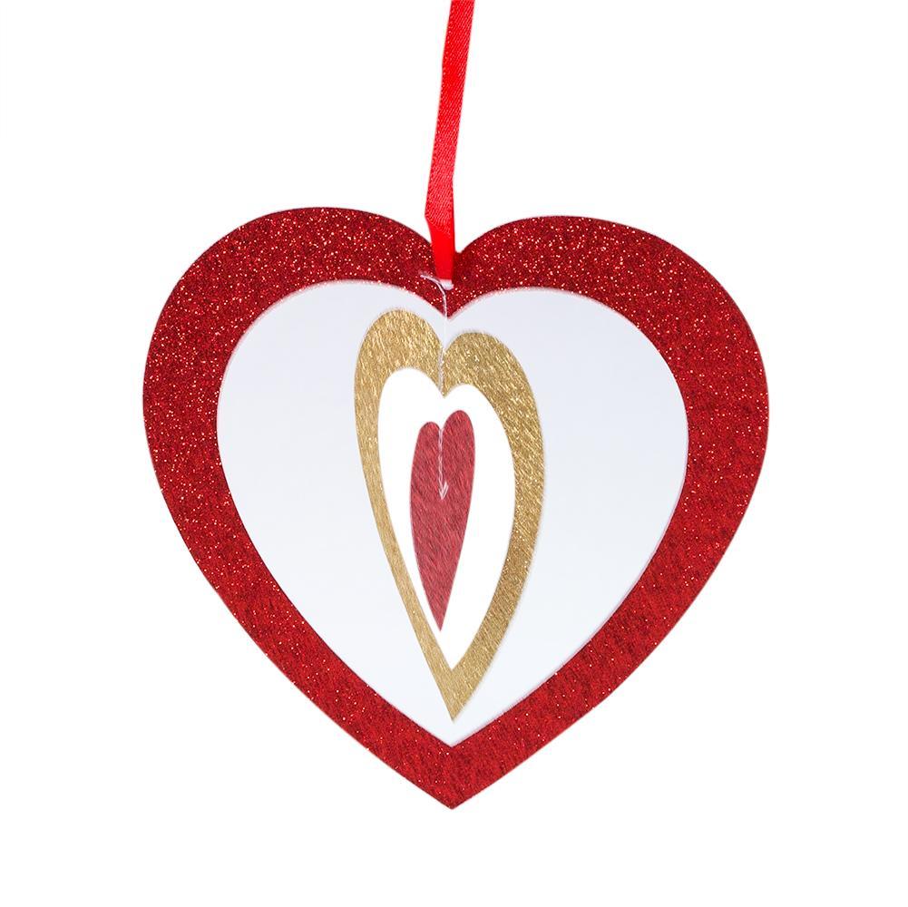 Sparkly Heart Decorations, Hanging Decoration, Heart Decoration 