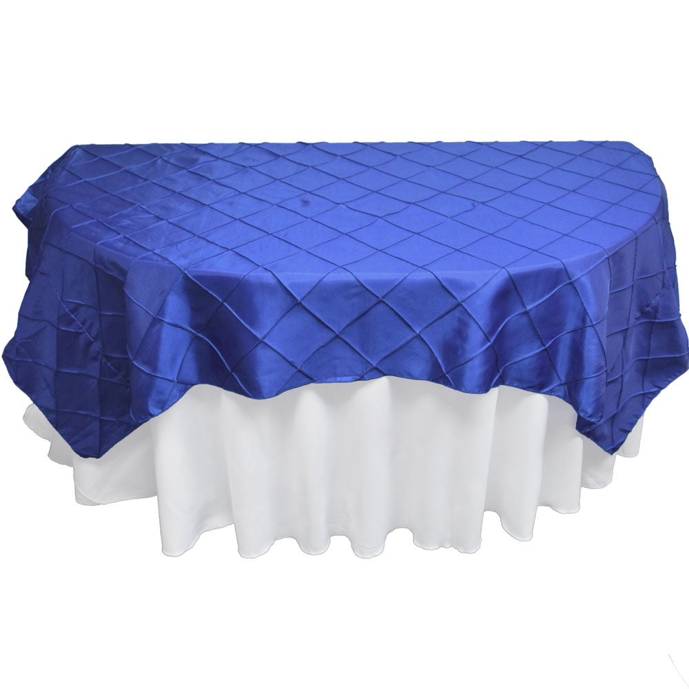 Royal Blue Square Pintuck Chameleon Table Cloth Overlay Cover - 72 x 72 Inch - PaperLanternStore.com - Paper Lanterns, Decor, Party Lights & More