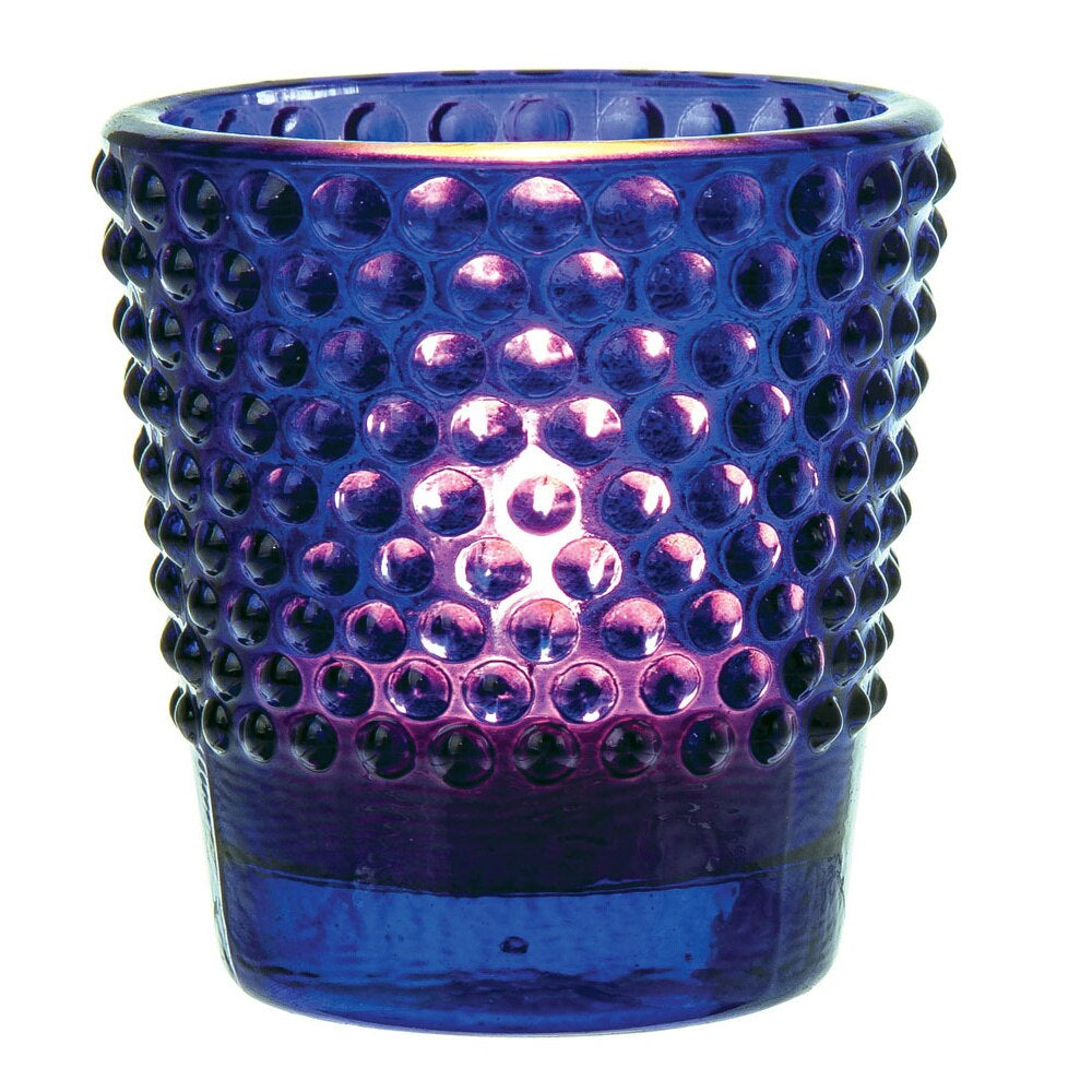 Hobnail Glass Candle Holder (2.5-Inch, Candace Design, Cobalt Blue) - For Use with Tea Lights - For Home Decor, Parties and Wedding Decorations - PaperLanternStore.com - Paper Lanterns, Decor, Party Lights & More