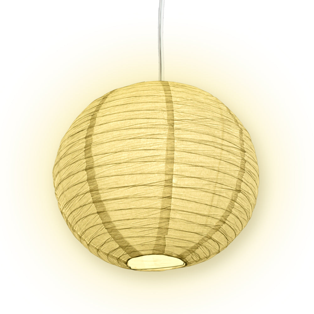 Crepe Premium Paper Lantern Pendant Light Cord Kit with G50 Yellow LED Bulb