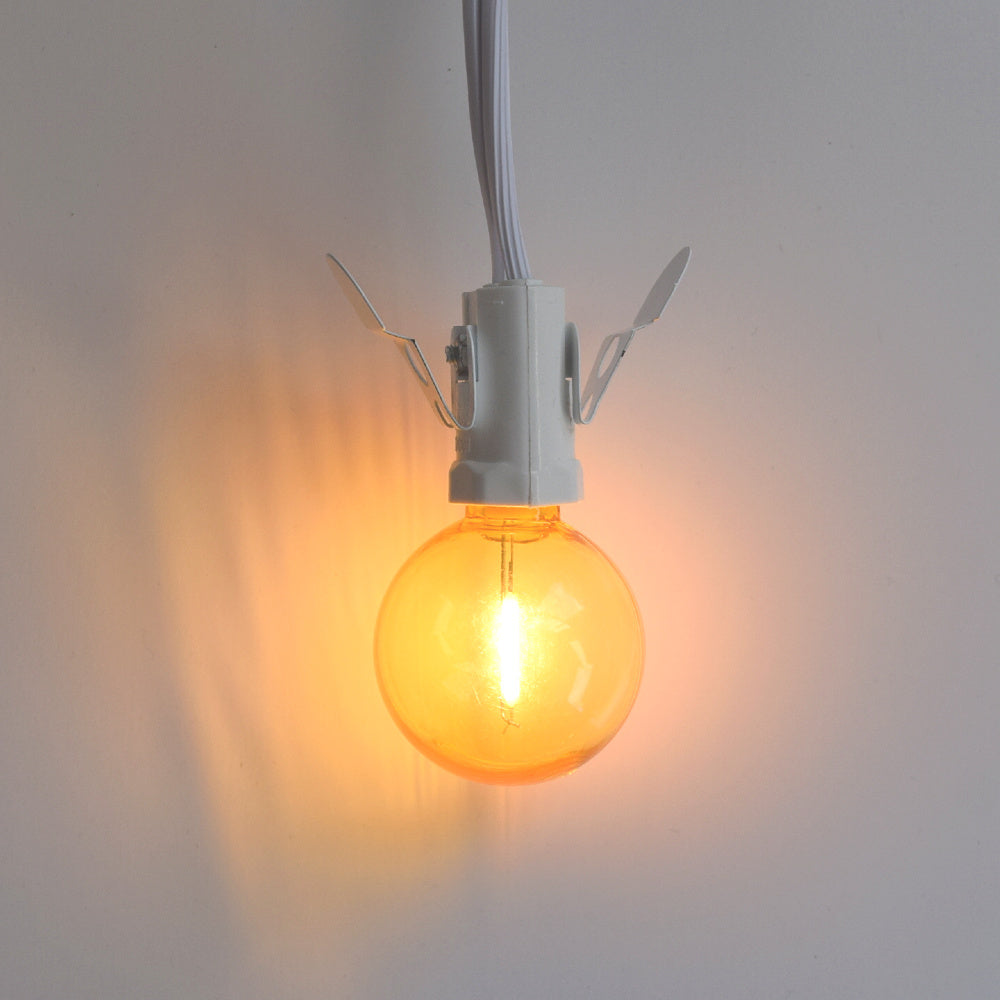 Yellow LED Filament G40 Globe Shatterproof Energy Saving Color Light Bulb, Dimmable, 1W,  E12 Candelabra Base (Single)